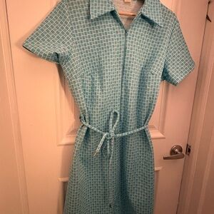 *Vintage* 70s Grid Shirt Dress with Tie Waist